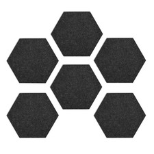 Dark Grey Hexagon Felt Board Tiles 5.9x7 Inch Notice Memo Pin Wall Decor 6 PCS