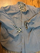 Carhartt Shirt Jacket Canvas Button Up Flannel Lined Workwear Gray Mens 3XL Tall