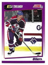 ESA TIKKANEN 1991-92 SCORE CARD NEAR MINT CONDITION