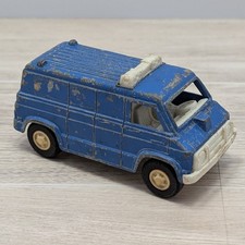 Vintage Tootsietoy Blue Police Van Diecast 3.75" Toy Vehicle USA Made 1970s