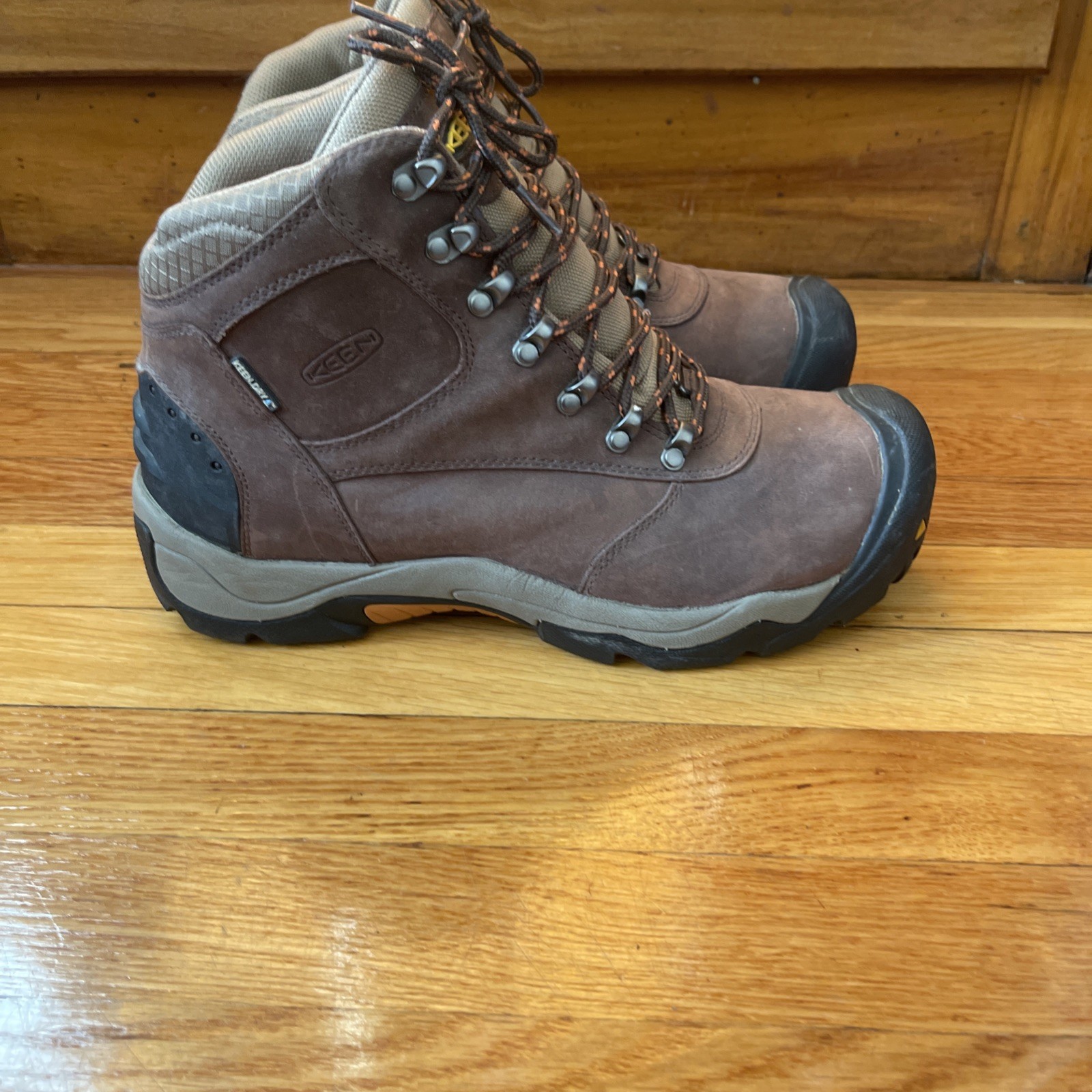 Stivali da trekking Keen Dry impermeabili in pelle marrone da uomo taglia 11