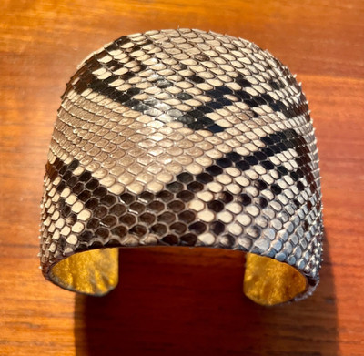 Ted Rossi Exotic Genuine Python Large Cuff Bracelet