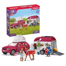Image of schleich HORSE CLUB — 42535 Horse Adventures with Car and Trailer Horse Play Set