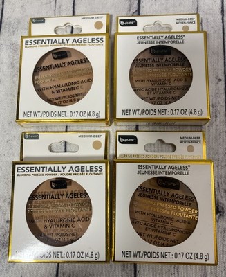 4  B Pure Essentially Ageless Blurring Pressed Powder Medium-Deep 0.17 oz New