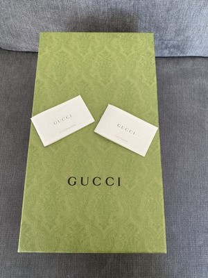 Gucci leere grüne Schuh Geschenkbox Seidenpapier und 2 kleine Hefte 