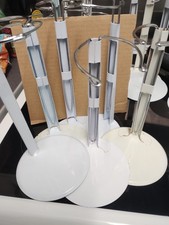 6 X White Metal,Vintage, Porcelain Doll Stands For Dolls/Action Figures .