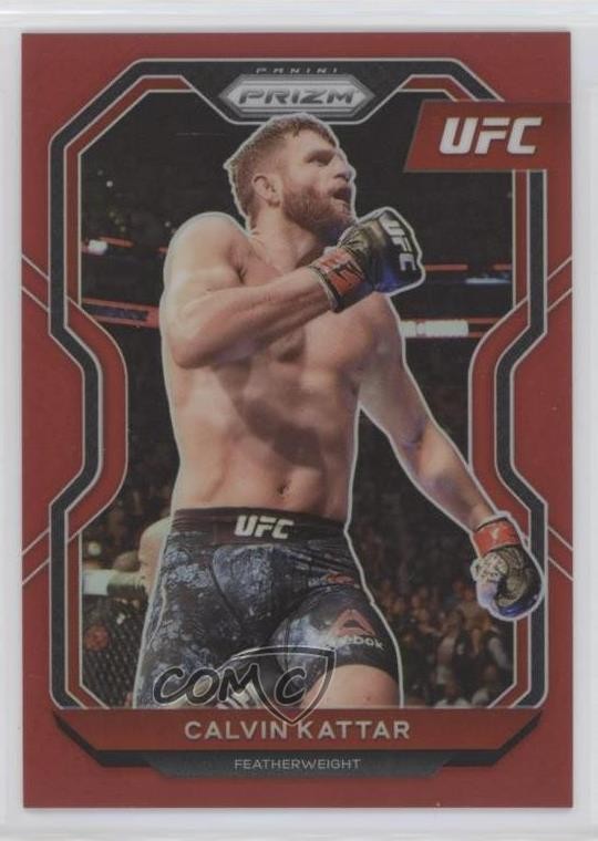 2021 Panini Prizm UFC Red Prizm 239/275 Calvin Kattar #58 1b8