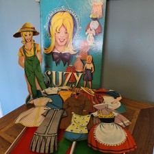 Suzy Magnetic Vintage 1960s Cardboard Dress Up Doll plus Outfits (Extreme Rare)