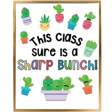 Cactus Theme Classroom Bulletin Board Decoration Set, Succulent Themed Welcom...