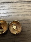 Vintage Monet Color Block Enamel Earrings Gold Tone Geometric Clip On NOS 1980s — photo 4