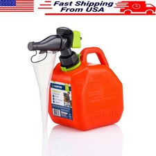 1 Gallon SmartControl Gas Can W/ Funnel EPA Compliant Easy Pour Fuel Container