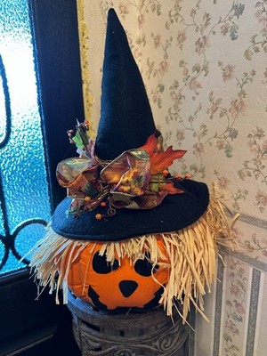 Vintage Halloween Witch Pumpkin Parachute Nylon Stuffed Toy Decoration 18''