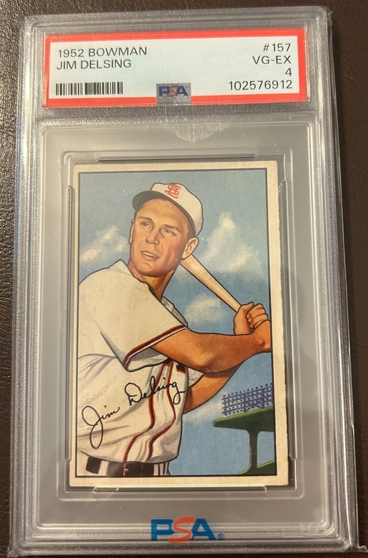 1952 Bowman Jim Delsing PSA 4 VG-Ex #157 Vintage St Louis Browns