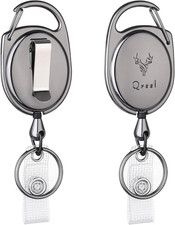Heavy Duty Badge Reel, ID Badge Holder Retractable Keychain, 2 Pack