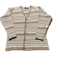 Vintage Liz Wear Sweater Women Medium 100 Lambs Wool V Neck