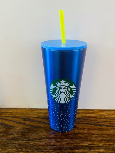 starbucks blue glass cup