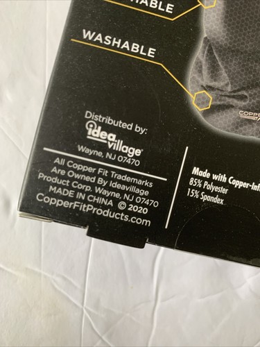 Copper Fit Guardwell Face Protector Mask Adult Charcoal Gray/Black UV30 NEW NIB - Picture 13 of 16