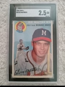 1954 TOPPS #30 EDDIE MATHEWS SGC 4 VG-EX