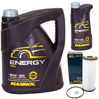 MotoröL Set Mannol Energy 5W-30 Api 6 Liter + ÖLfilter FüR Bmw 1Er 3Er 318D 320D