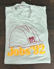 Vintage SCA Jobs' 1992 Gray Single Stitch Screen Stars 90s Tee Tshirt XL