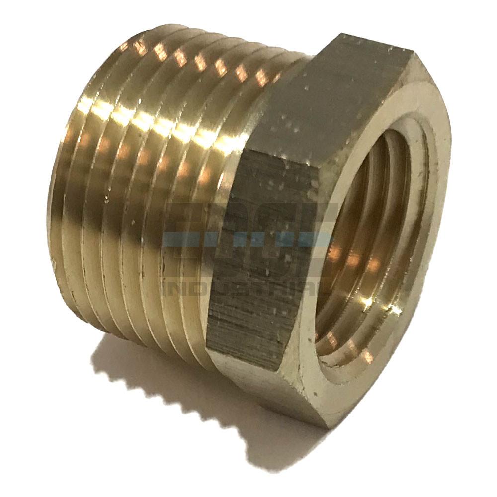 BRASS HEX BUSHING REDUCING NPT THREADS PIPE FITTING 3/4 MALE X 1/2 FEMALE