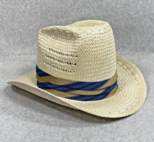 New West by Bailey U-Rollit Cowboy Hat Size 6 3/4 Natural Straw Western Hatband