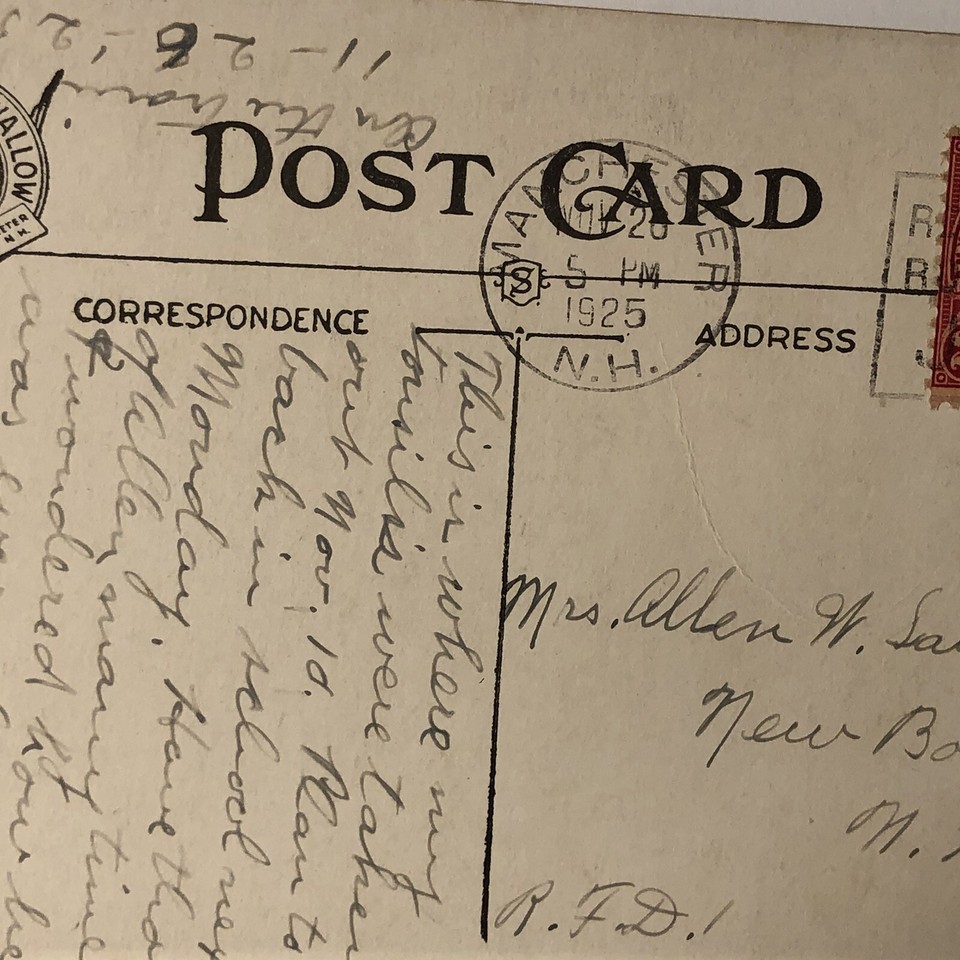 Postcard The Hospital Exeter New Hampshire NH Handcolored Posted 1925