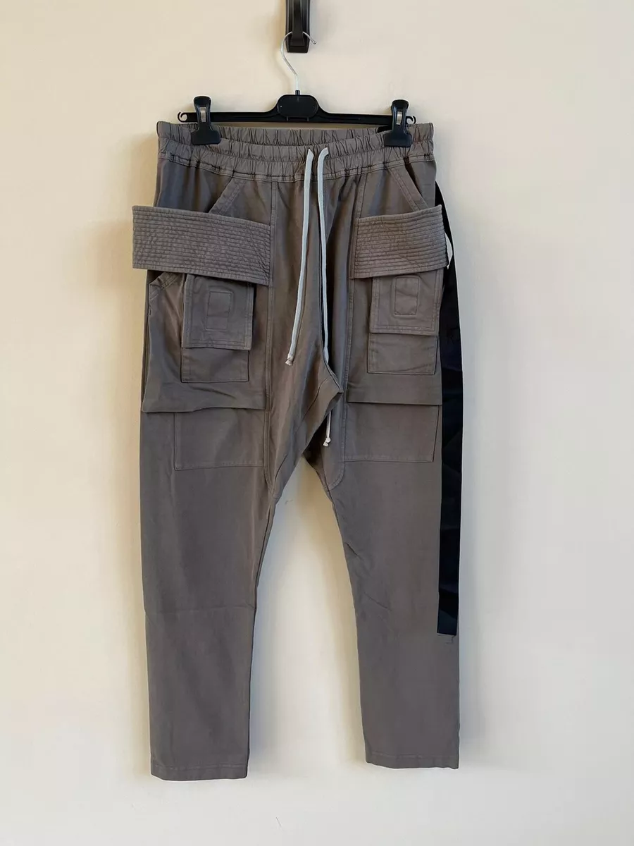 Rick Owens Drkshdw, Creatch Cargo Drawstring Pants in Dust, BNWT M