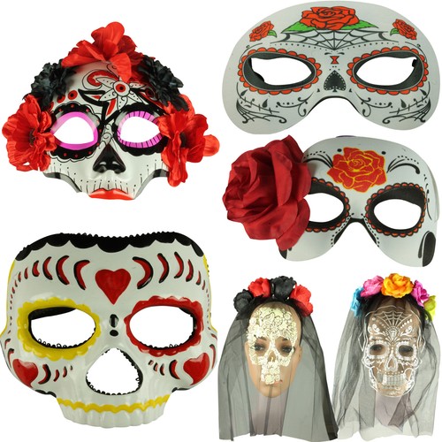 HALLOWEEN DAY OF THE DEAD FACE MASK HALF MASK VEIL MEXICAN DIAS SUGAR