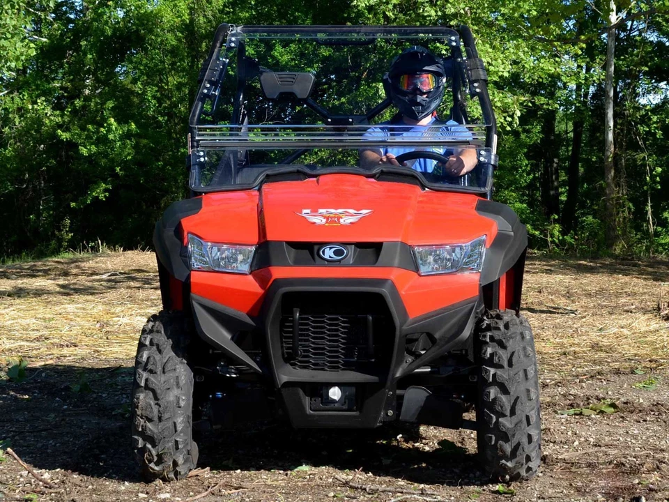 SuperATV Heavy Duty Scratch Resistant Flip Windshield for Kymco UXV 450i - Image 4 of 4