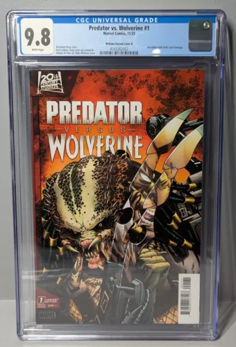 Predator vs Wolverine #1 graded 9.8 CGC 2023 Marvel McKone Variant Cover B