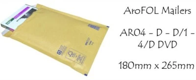 GOLD AROFOL GENUINE BUBBLE PADDED ENVELOPES MAILERS BAGS POSTAL WRAP 100PCS