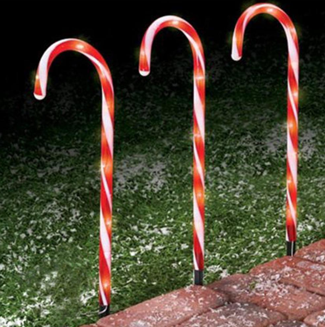 3 Piece 26" Lighted Candy Cane Garden Stakes Christmas Yard Decor eBay