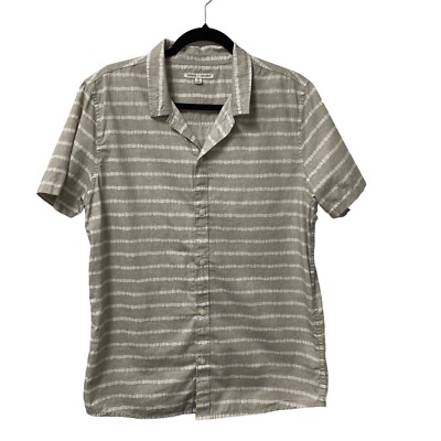 Threads 4 Thought Button Up Shirt Lightweight Striped Mens M 100% Organic Cotton