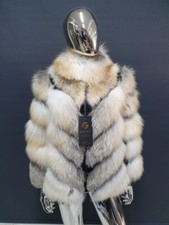 NEW Gorgeous real fox fur jacket, luxury fur leather jacket, size M