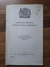Northern Ireland Constitutional Proposals 1973 Parliament Pb Booklet
