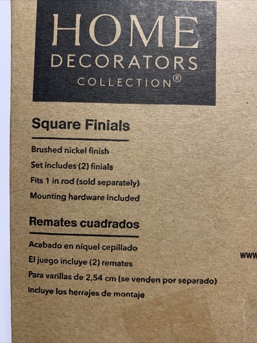 Wohndeko 1 Zoll Quadratische Gardinenstangenabschluss in Nickel gebürstet (2er Pack) - Bild 5 von 6