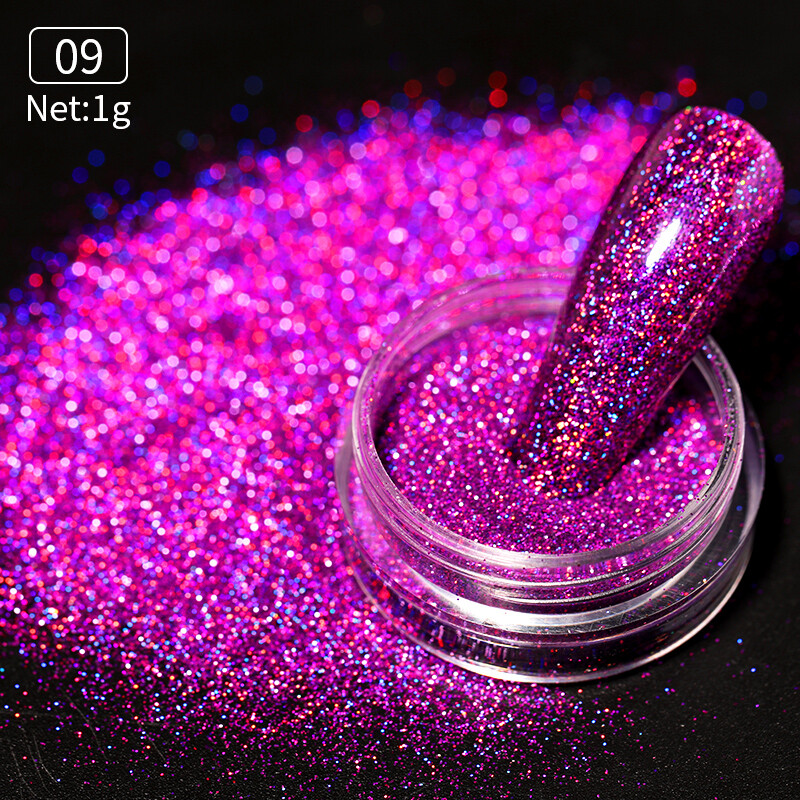 Nail Glitter Powder Holographics Silver Pigment Nail Art Dust Sparkle