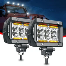 MICTUNING 2x 4" 18W Flood LED Light Bar Pods Off Road Led Lamp Driving Fog Light