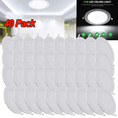 40Pack Ultra Slim Recessed LED Flat Panel Ceiling Spot Lights Downlights 6Inch 
