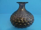 VINTAGE MURANO VASE, HAND BLOWN PURPLE HOBNAIL ART GLASS 6.5"TALL 7"WIDE