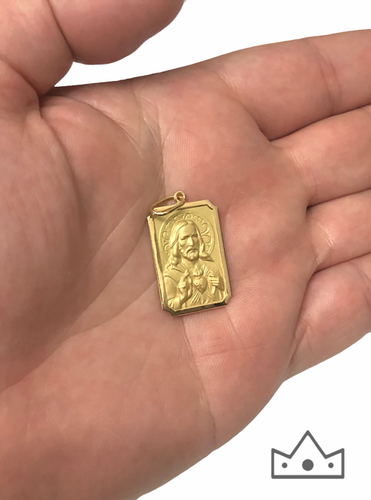 18k Gold Pendant Scapular Medal Extra 