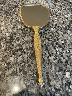 Vintage Brass Handheld Mirror