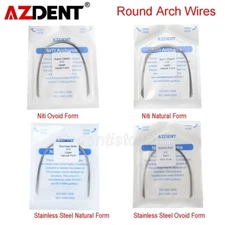 AZDENT Dental Super Elastic Round Arch Wires Niti/Stainless Steel Ovoid /Nature