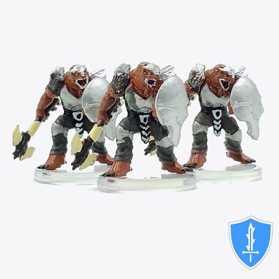 Dragonborn Fighter (axe) x3 - Monster Menagerie 3 #20B D&D Miniature