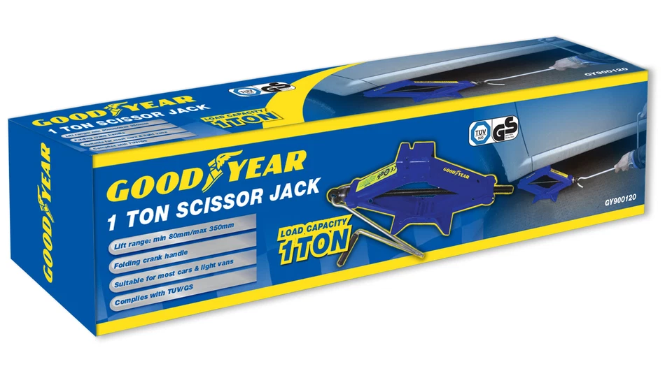Goodyear 1 Ton Professional Scissor Jack for Car Van - Speed Wind Crank Handle - Image 2 of 4