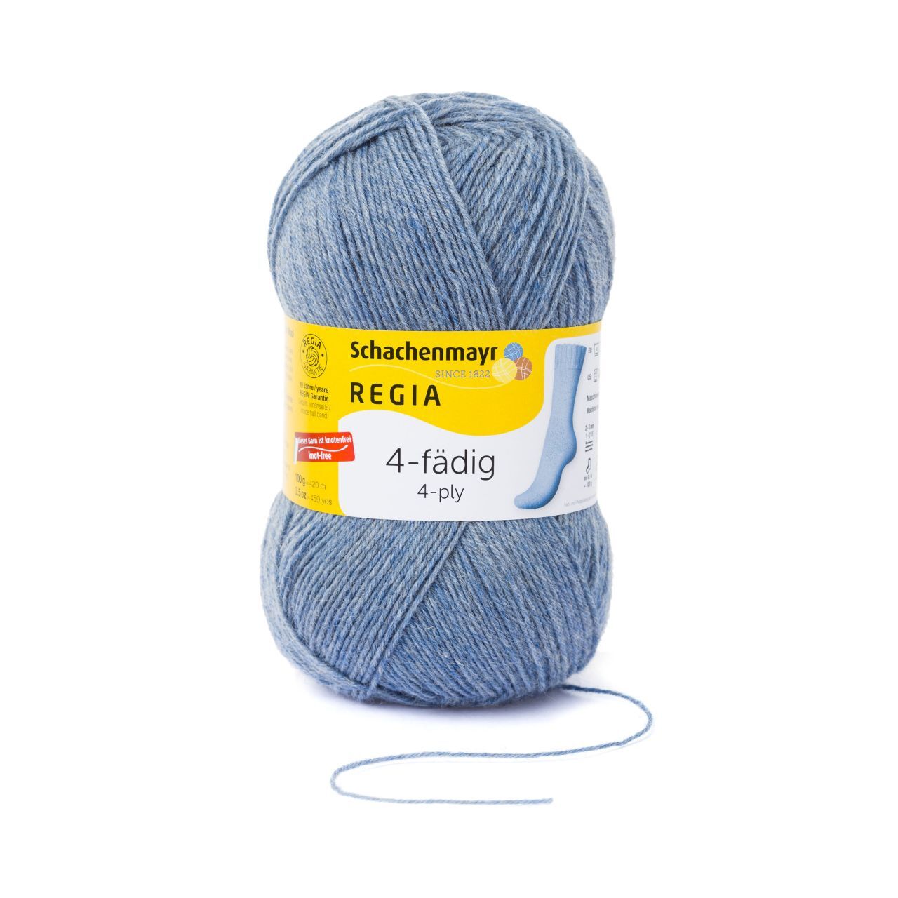 REGIA 4-PLY 100g Blue Marl Grey Blend Yarn 420m (01980)