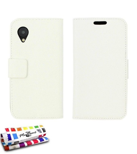 ETUI A RABAT GOOGLE NEXUS 5 FOLIO BLANC ECO-CUIR (PU) - Photo 2 sur 2