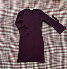 Clavin Klein Purple Sweater Dress Hourglass Bell Sleeves Size Small