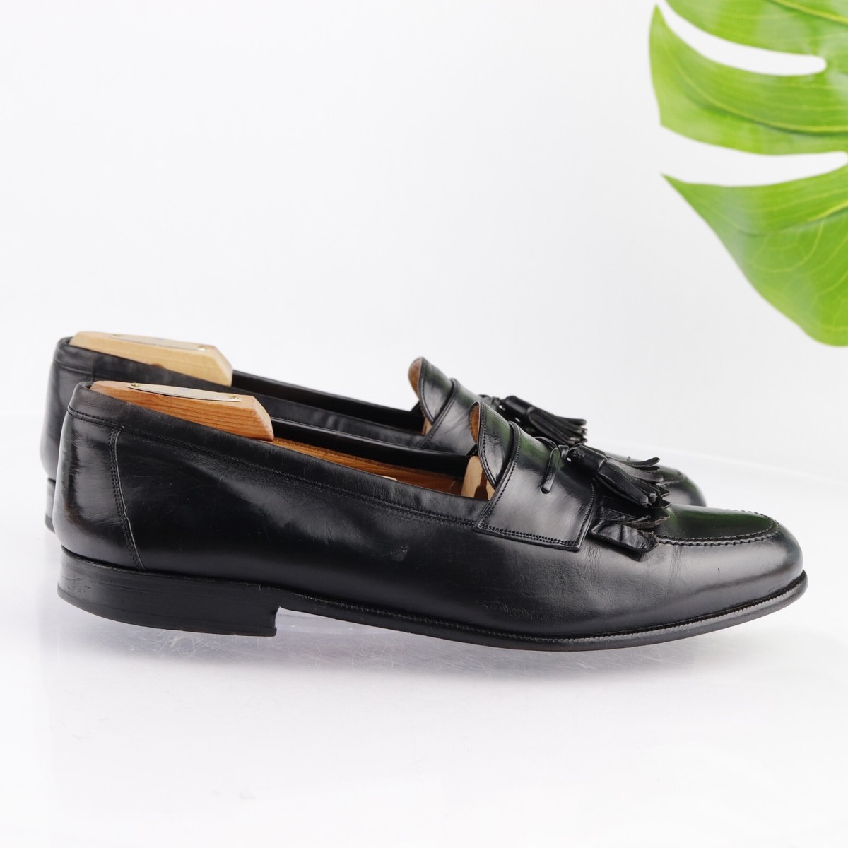 Mezlan Mens Santander Loafer Size 9.5 M Black Leather Kiltie 